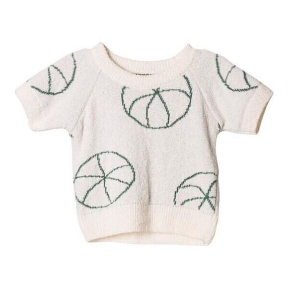 Bobo Choses Knit Jumper Basketball Sweater Top White Green Toddler Size 2-3y HTF - Picture 1 of 5